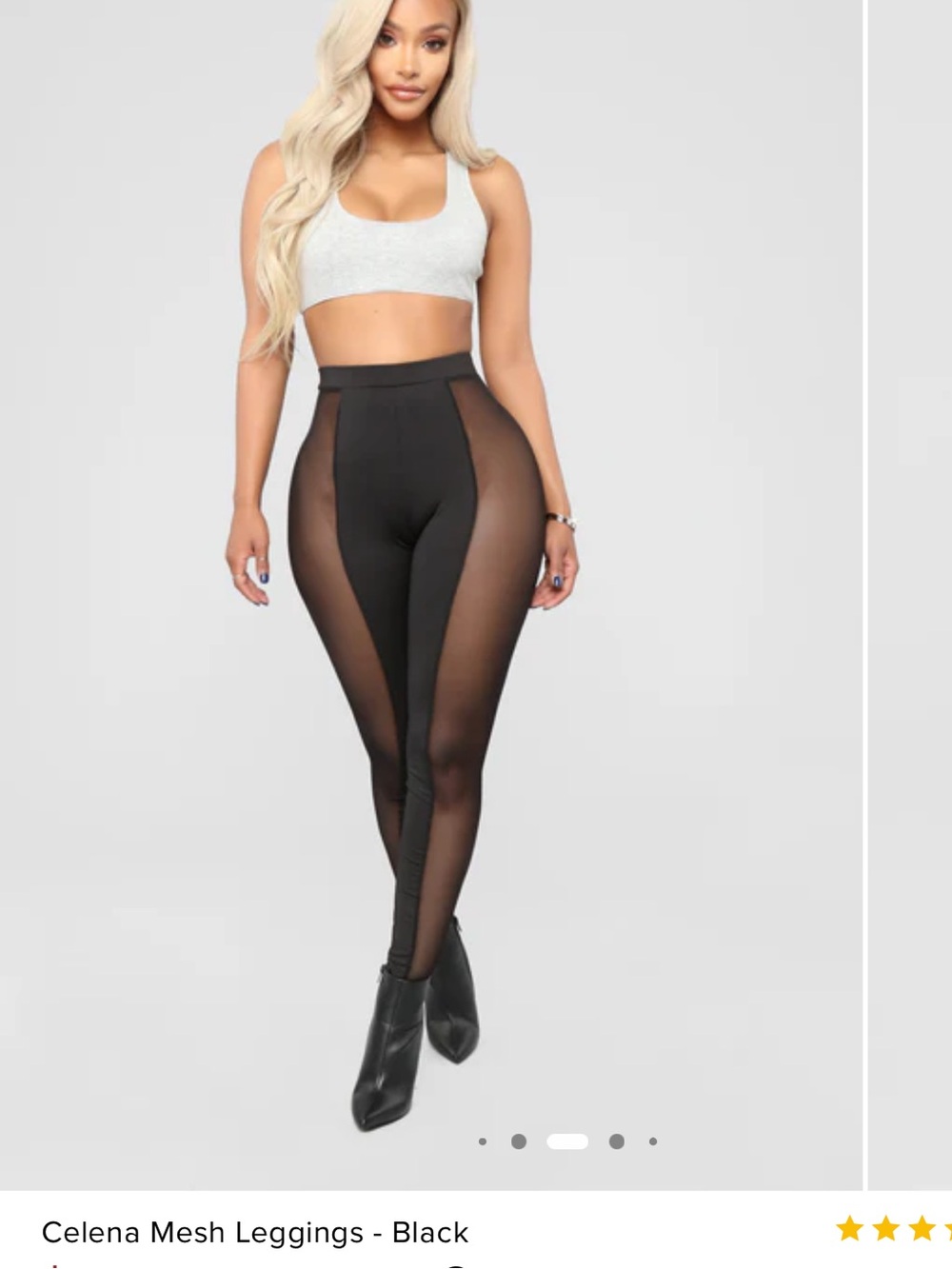 Fashion Nova Celena Mesh Leggings - Black